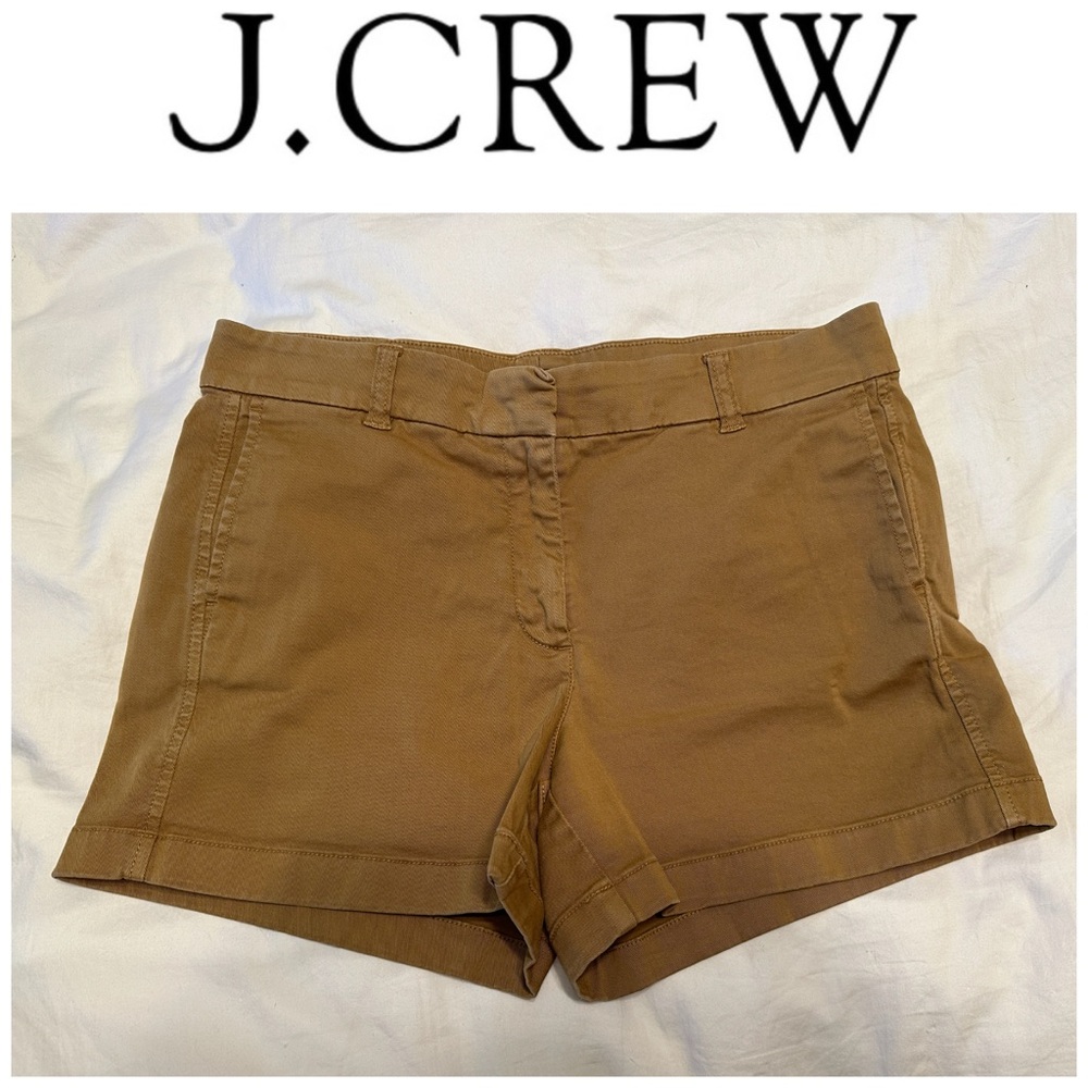 J Crew Honey Brown 4” Chino Short Stretch, Size 8